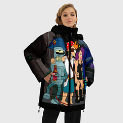 Куртка зимняя женская Футурама пати, цвет: 3D-черный — фото 2