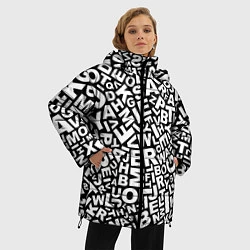 Куртка зимняя женская Английский алфавит, цвет: 3D-черный — фото 2