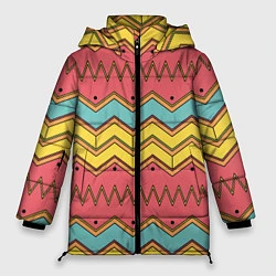 Женская зимняя куртка Цветные зигзаги