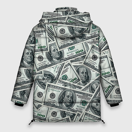 Женская зимняя куртка Банкноты / 3D-Черный – фото 2