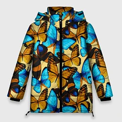 Куртка зимняя женская Бабочки, цвет: 3D-черный