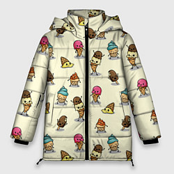 Куртка зимняя женская Мороженое с характером, цвет: 3D-черный
