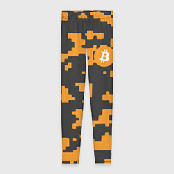 Женские легинсы Bitcoin: Orange Camo