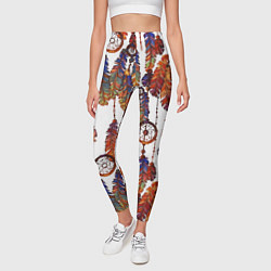 Леггинсы женские Бохо перья, цвет: 3D-принт — фото 2