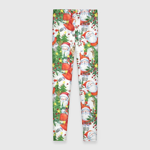 Женские легинсы Деды Морозы с подарками - паттерн / 3D-принт – фото 2