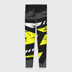 Леггинсы женские Black yellow abstract sport style, цвет: 3D-принт