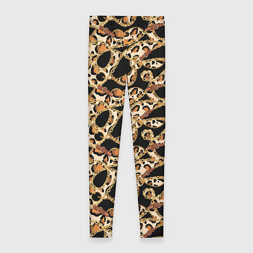Женские легинсы Versace Леопардовая текстура / 3D-принт – фото 2