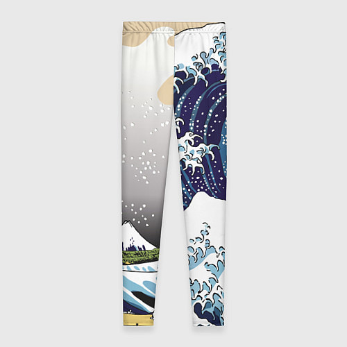 Женские легинсы The great wave off kanagawa / 3D-принт – фото 2