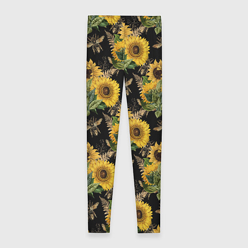 Женские легинсы Fashion Sunflowers and bees / 3D-принт – фото 2