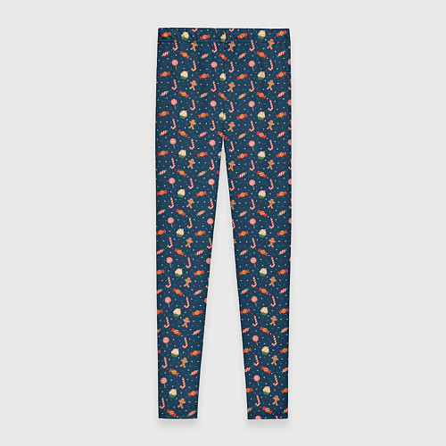 Женские легинсы Новогодний фон / 3D-принт – фото 2