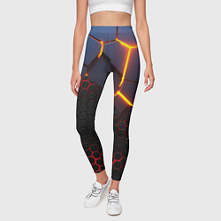 Леггинсы женские 3D РАЗЛОМ И СТАЛЬНАЯ БРОНЯ ПОПУЛЯРНЫЕ ТЕКСТУРЫ, цвет: 3D-принт — фото 2