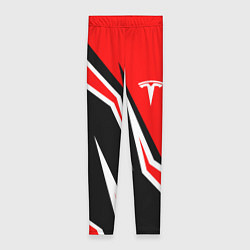 Леггинсы женские TESLA MOTORS RED LINE ТЕСЛА, цвет: 3D-принт
