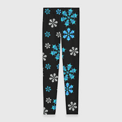Женские легинсы Снежинки Черепа черный