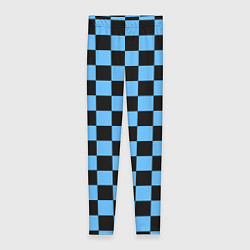 Леггинсы женские Шахматная доска Синяя, цвет: 3D-принт