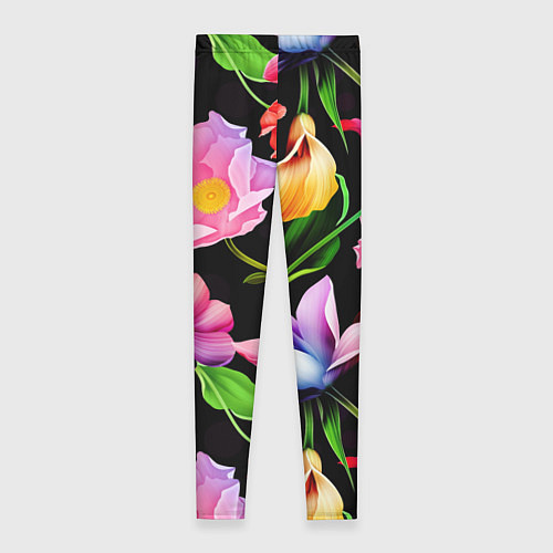 Женские легинсы Цветочный узор Floral pattern / 3D-принт – фото 2