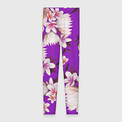 Леггинсы женские Цветы Фиолетовый Цветок, цвет: 3D-принт