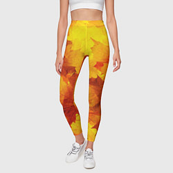 Леггинсы женские Желтые-листья, цвет: 3D-принт — фото 2