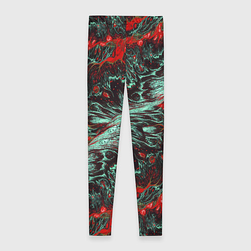 Женские легинсы Красно-Белая Вулканическая Лава / 3D-принт – фото 2