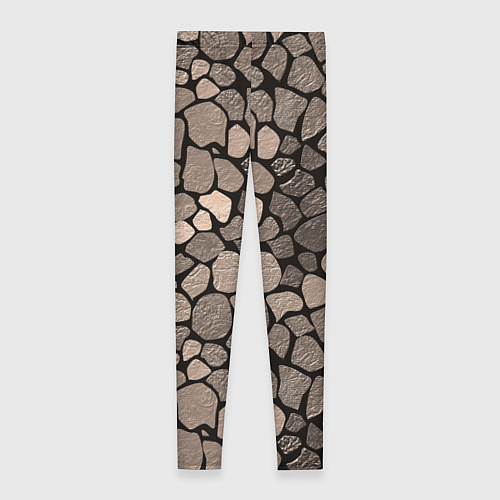 Женские легинсы Черно-коричневая текстура камня / 3D-принт – фото 2