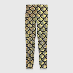 Леггинсы женские Чешуя золотая, цвет: 3D-принт
