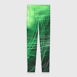 Леггинсы женские Неоновые волны и линии - Зелёный, цвет: 3D-принт
