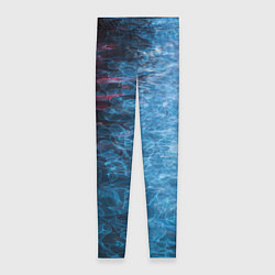 Леггинсы женские Неоновые волны на воде - Синий, цвет: 3D-принт