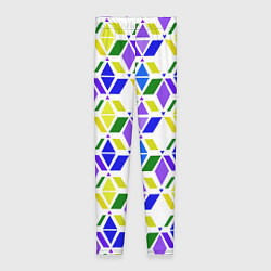 Леггинсы женские Разноцветный неоновый геометрический узор, цвет: 3D-принт