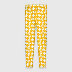 Леггинсы женские Белые крестики на желтом фоне, цвет: 3D-принт