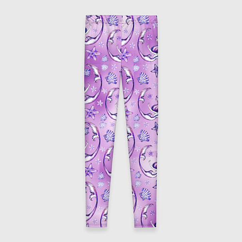 Женские легинсы Танцующие русалки на фиолетовом / 3D-принт – фото 2
