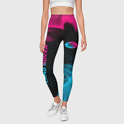 Леггинсы женские Land Rover - neon gradient: символ и надпись верти, цвет: 3D-принт — фото 2