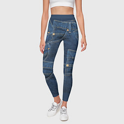 Леггинсы женские Джинсовка jeans, цвет: 3D-принт — фото 2