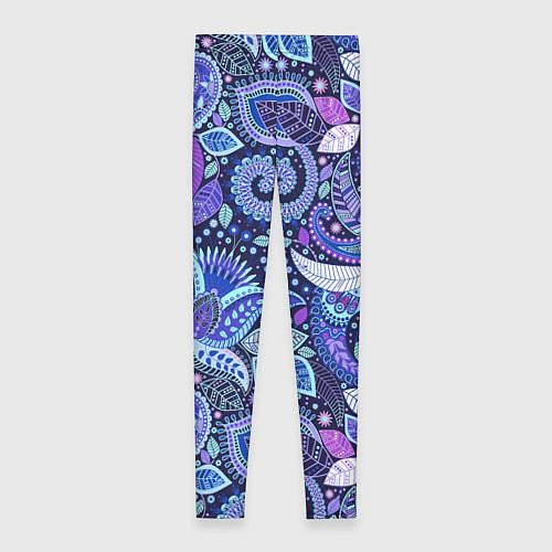 Женские легинсы Color patterns of flowers / 3D-принт – фото 2