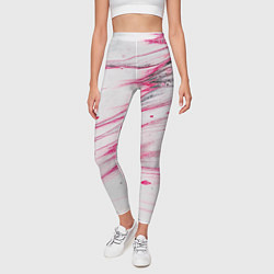 Леггинсы женские Красные разводы, цвет: 3D-принт — фото 2