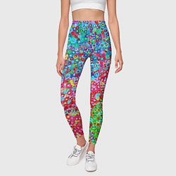 Леггинсы женские Цветная пуантель, цвет: 3D-принт — фото 2