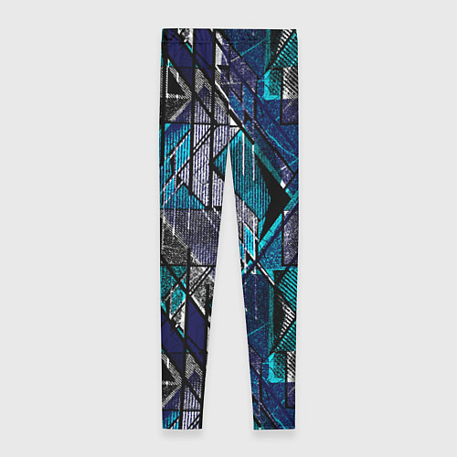 Женские легинсы Сине - черная гранжевая абстракция / 3D-принт – фото 2