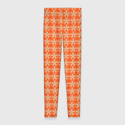 Леггинсы женские Цветочки на оранжевом фоне, цвет: 3D-принт