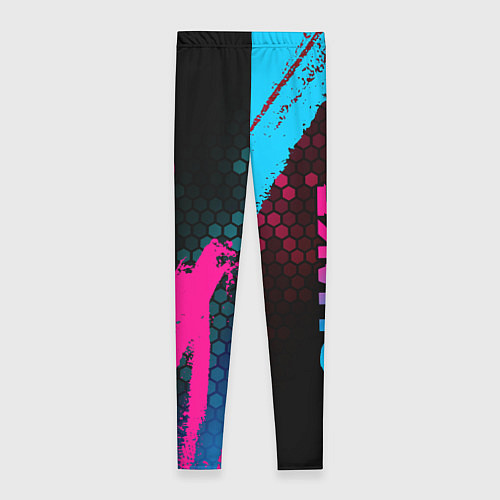 Женские легинсы Quake - neon gradient: надпись, символ / 3D-принт – фото 2
