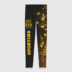 Женские легинсы Sporting - gold gradient: по-вертикали