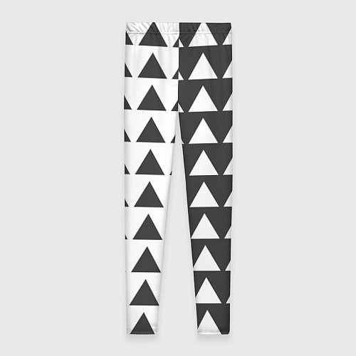 Женские легинсы Черно-белые треугольники паттерн / 3D-принт – фото 2