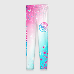 Женские легинсы Manchester City neon gradient style: надпись, симв