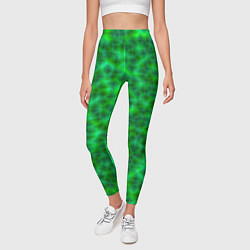 Леггинсы женские Абстрактные зелёные волны - текстура, цвет: 3D-принт — фото 2