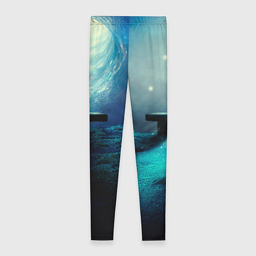 Женские легинсы Космические звёзды, небо и скамья / 3D-принт – фото 2