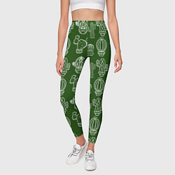 Леггинсы женские Кактусовый паттерн, цвет: 3D-принт — фото 2