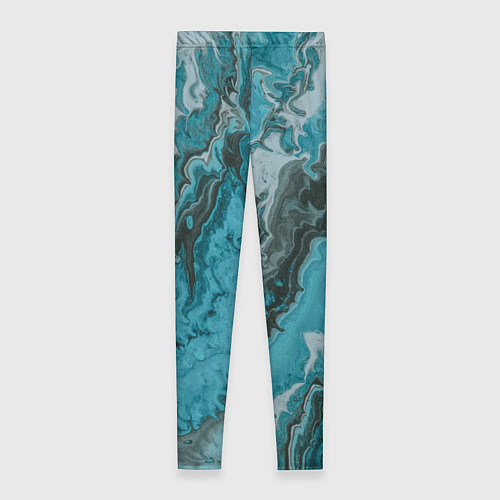 Женские легинсы Тёмно-синие разливающиеся краски / 3D-принт – фото 2