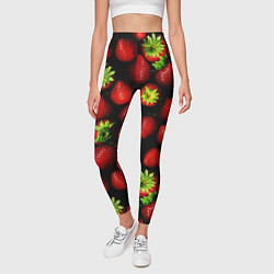Леггинсы женские Клубничка - ягоды, цвет: 3D-принт — фото 2
