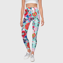 Леггинсы женские Abstract flowers, цвет: 3D-принт — фото 2