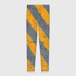Леггинсы женские Желтые полосы на бетоне, цвет: 3D-принт