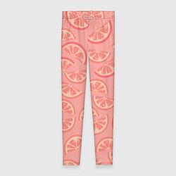 Леггинсы женские Цитрусовые дольки - розовый паттерн, цвет: 3D-принт