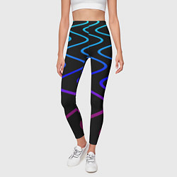 Леггинсы женские Волновой неоновый растр, цвет: 3D-принт — фото 2