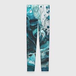 Леггинсы женские Абстрактные голубые брызги краски, цвет: 3D-принт